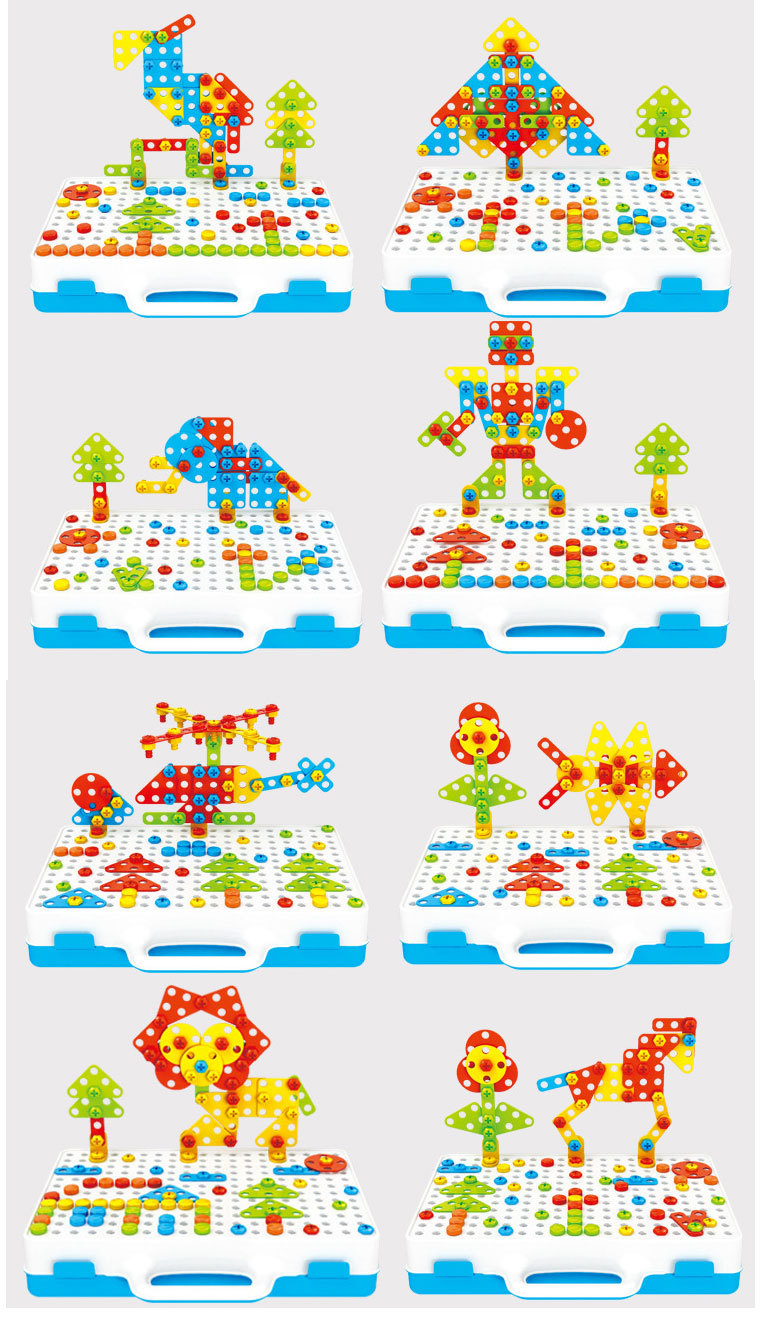 Children's Electric Drill Assembled Building Blocks Screw Toolbox Nut Assembly and Disassembly Intelligence Puzzle Toy Cross-Border Hot Sale Children's Electric Drill Assembled Building Blocks Screw Toolbox Nut Assembly and Disassembly Intelligence Puzzle Toy Cross-Border Hot Sale