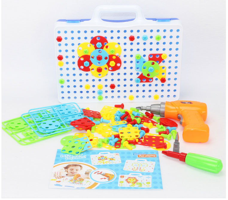 Children's Electric Drill Assembled Building Blocks Screw Toolbox Nut Assembly and Disassembly Intelligence Puzzle Toy Cross-Border Hot Sale Children's Electric Drill Assembled Building Blocks Screw Toolbox Nut Assembly and Disassembly Intelligence Puzzle Toy Cross-Border Hot Sale