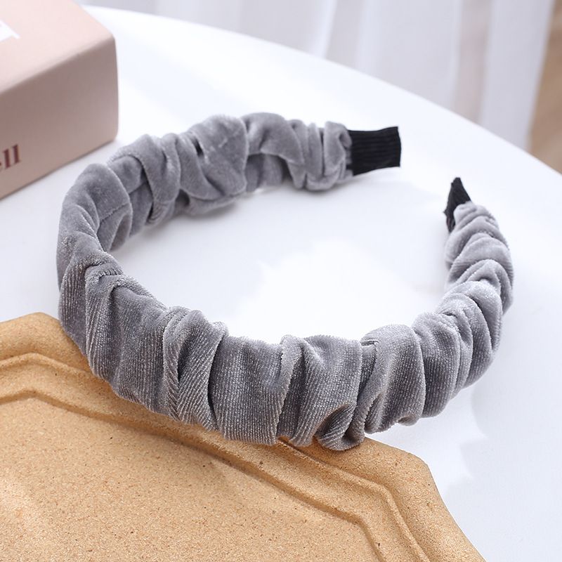 Cross-Border Korean Foreign Trade Internet Celebrity Pleated Headband High-End Gold Velvet European and American All-Matching out Support Headband Hair Fixer Cross-Border Korean Foreign Trade Internet Celebrity Pleated Headband High-End Gold Velvet European and American All-Matching out Support Headband Hair Fixer
