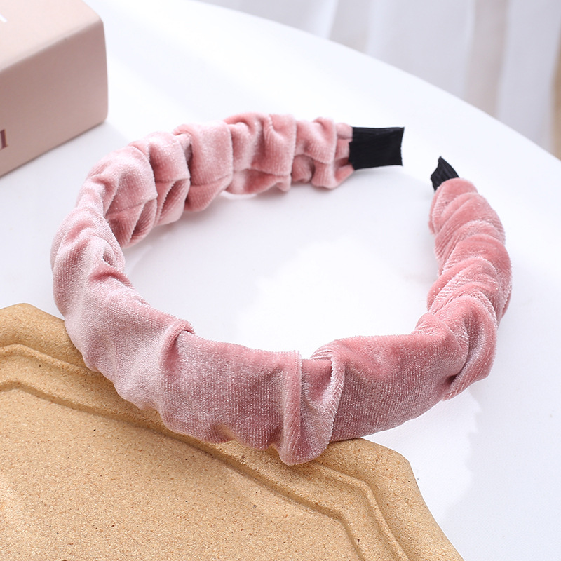 Cross-Border Korean Foreign Trade Internet Celebrity Pleated Headband High-End Gold Velvet European and American All-Matching out Support Headband Hair Fixer Cross-Border Korean Foreign Trade Internet Celebrity Pleated Headband High-End Gold Velvet European and American All-Matching out Support Headband Hair Fixer