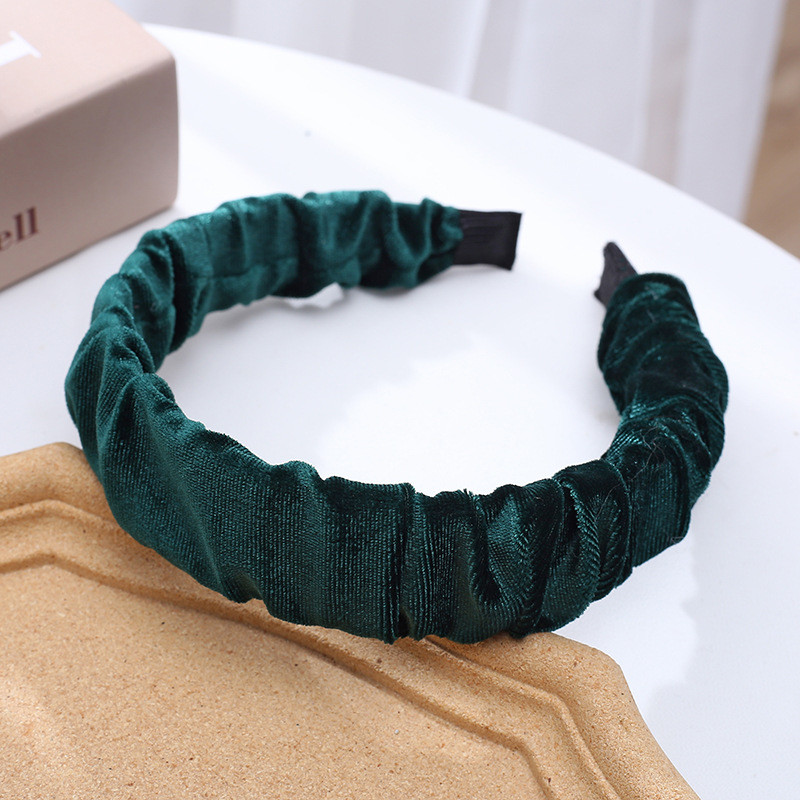 Cross-Border Korean Foreign Trade Internet Celebrity Pleated Headband High-End Gold Velvet European and American All-Matching out Support Headband Hair Fixer Cross-Border Korean Foreign Trade Internet Celebrity Pleated Headband High-End Gold Velvet European and American All-Matching out Support Headband Hair Fixer