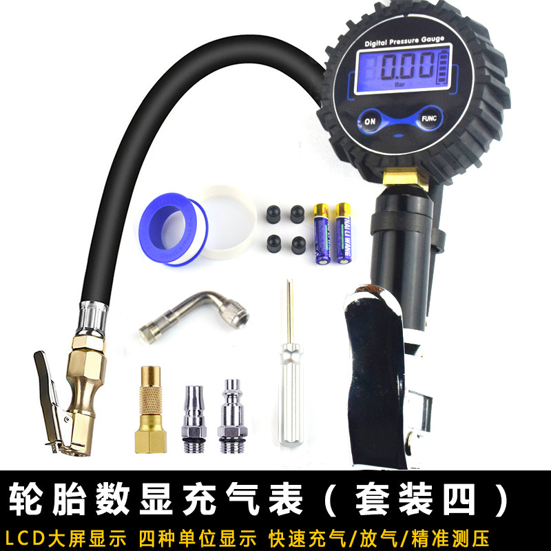 Tire Pressure Gun High Precision Tire Inflating Meter Digital Tire Inflating Gun Tire Pressure Gauge Tire Pressure Gauge
