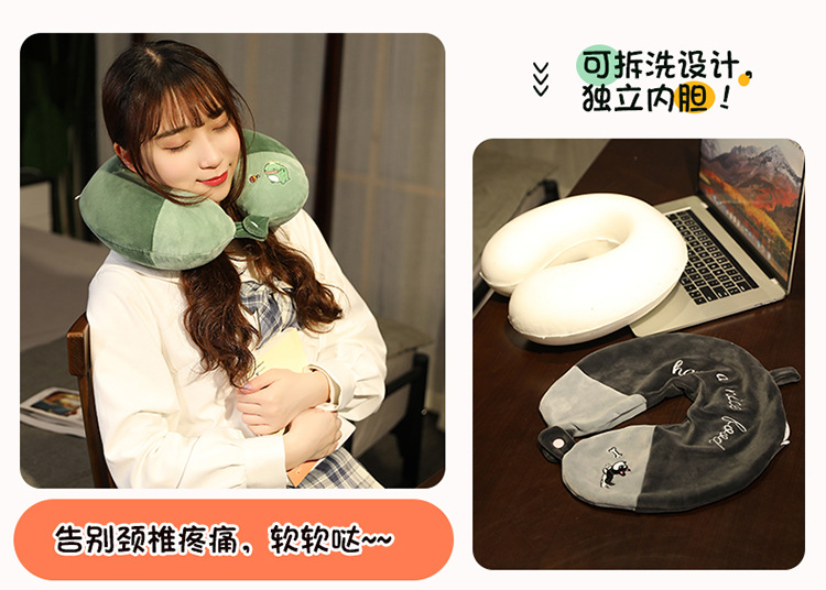 Cartoon Memory Foam U-Shaped Pillow Cute Neck Pillow Cervical Support Car Travel Portable Summer Season Cartoon Memory Foam U-Shaped Pillow Cute Neck Pillow Cervical Support Car Travel Portable Summer Season