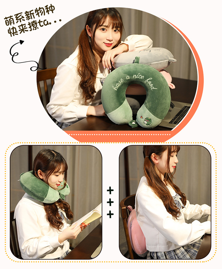 Cartoon Memory Foam U-Shaped Pillow Cute Neck Pillow Cervical Support Car Travel Portable Summer Season Cartoon Memory Foam U-Shaped Pillow Cute Neck Pillow Cervical Support Car Travel Portable Summer Season