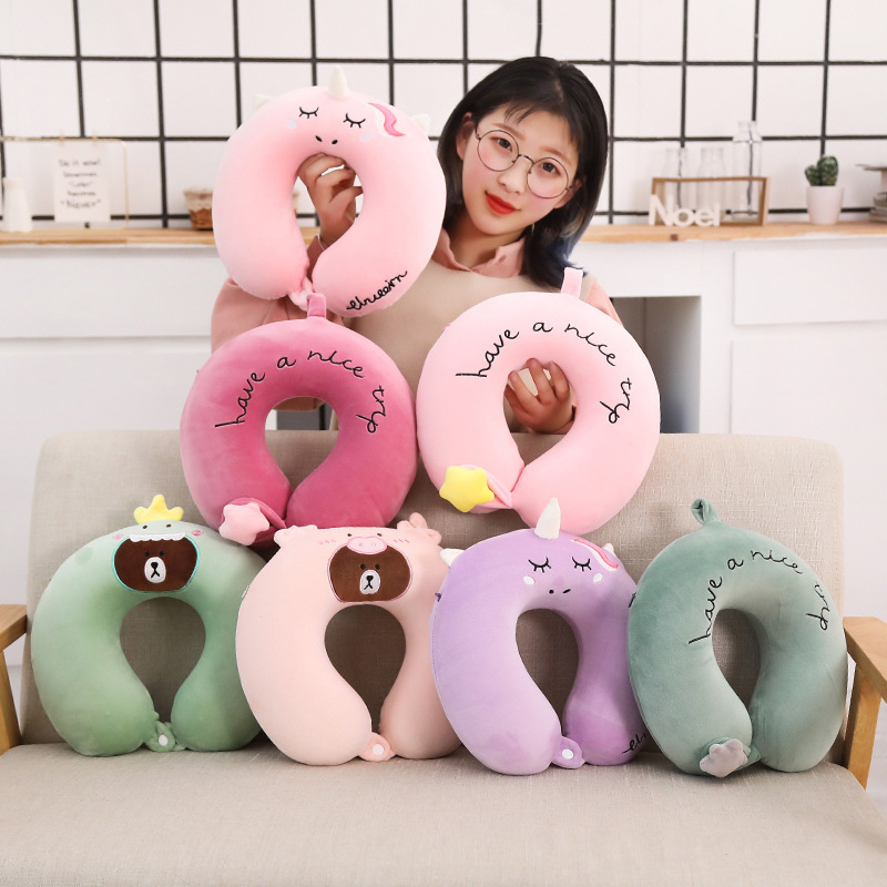 Cartoon Memory Foam U-Shaped Pillow Cute Neck Pillow Cervical Support Car Travel Portable Summer Season Cartoon Memory Foam U-Shaped Pillow Cute Neck Pillow Cervical Support Car Travel Portable Summer Season