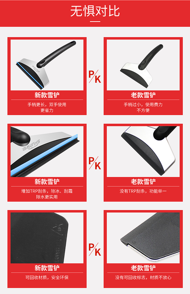 Shunwei Multi-Functional Stainless Steel Ice Snow Shovel Non-Slip Snow Shovel Ice Shovel Wiper Car Snow Plough Shovel Shunwei Multi-Functional Stainless Steel Ice Snow Shovel Non-Slip Snow Shovel Ice Shovel Wiper Car Snow Plough Shovel