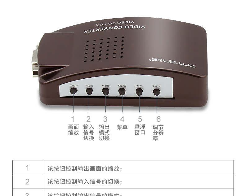 Otten BNC to VGA video converter coaxial S terminal to VGA monitoring host to monitor display