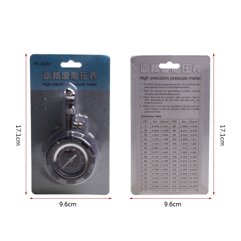 Tire Pressure Gauge Tire Pressure Gauge Mechanical Tire Pressure Gauge Tire Pressure Gauge with Reset Function PC6233