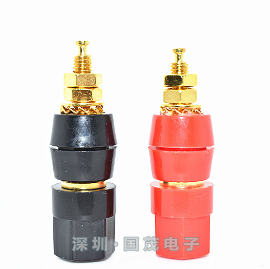 Gold-Plated Power Amplifier Speaker Line Single Connection Hexagonal Binding Post 4mm Banana Plug Socket Clip Box Power Strip Terminal