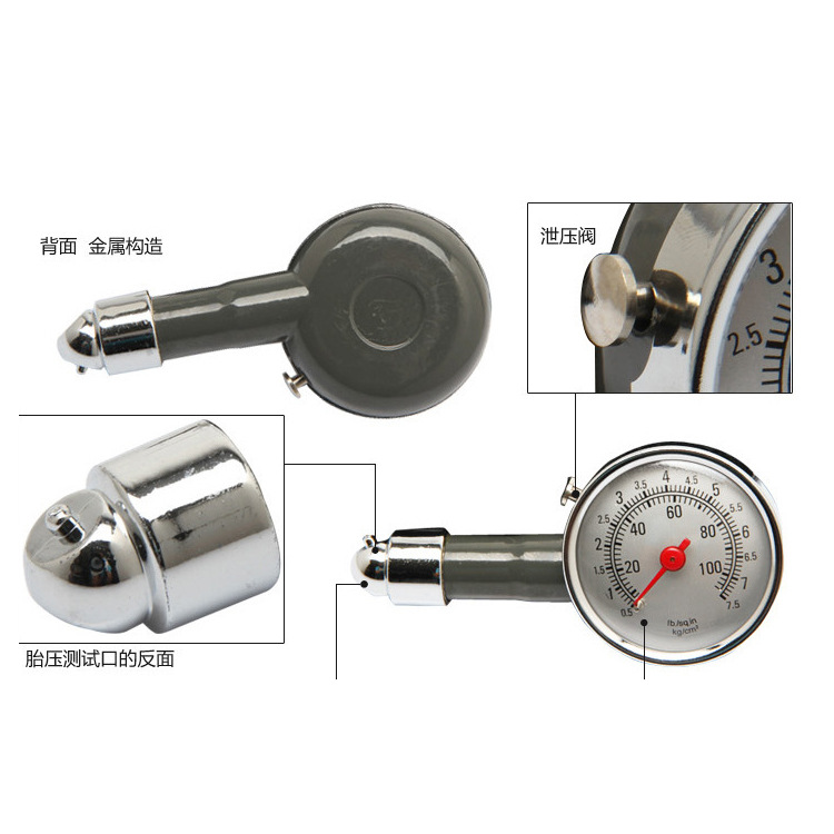 High-Precision Tire Pressure Gauge Measuring Tire Pressure Monitor Deflatable Metal Car Tire Pressure Gauge for Car