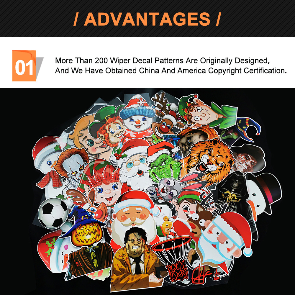 Foreign Trade Popular Halloween Wiper Stickers Removable Car Rear Window Wiper Stickers Car Bumper Stickers Decoration