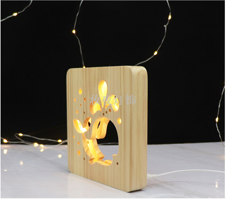 Cross-border products solid wood carving lovely whale table lamp creative gifts novelty small night lights support Cross-border products solid wood carving lovely whale table lamp creative gifts novelty small night lights support