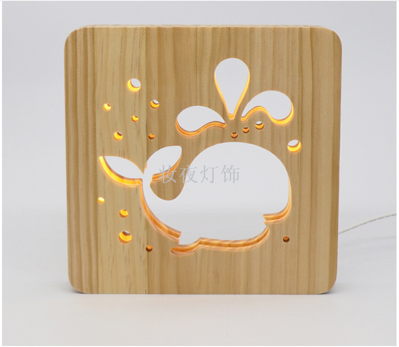 Cross-border products solid wood carving lovely whale table lamp creative gifts novelty small night lights support Cross-border products solid wood carving lovely whale table lamp creative gifts novelty small night lights support