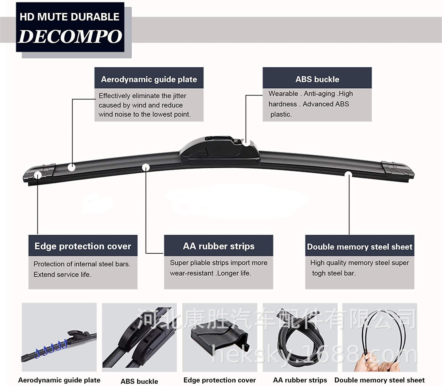 Factory Direct Sales Car Universal U-Shaped Boneless Wipers Car Wiper Blade Multi-Function Boneless Wiper