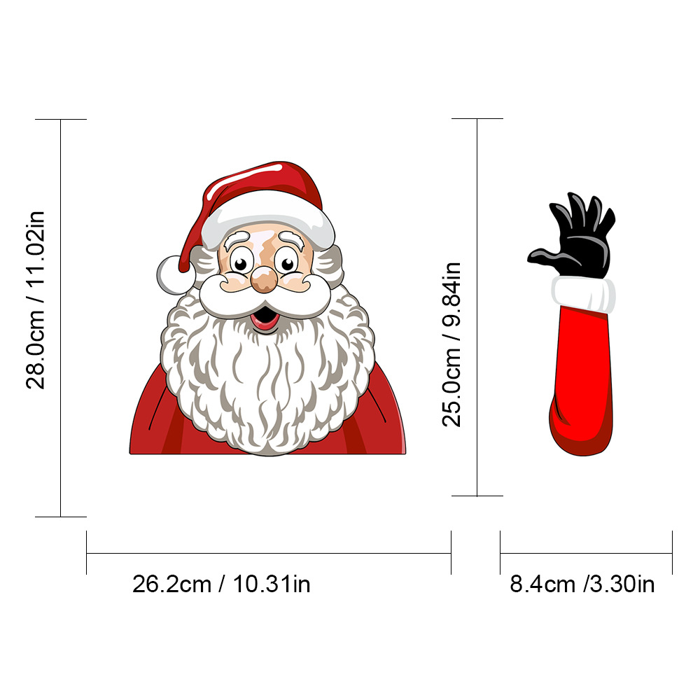 Foreign Trade Popular Santa Claus Wiper Stickers Removable Car Rear Window Wiper Stickers Car Bumper Stickers