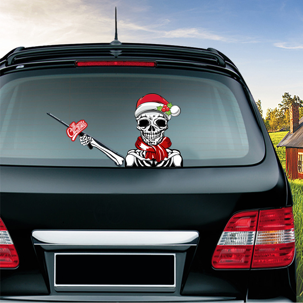 Foreign Trade Popular Santa Claus Wiper Stickers Removable Car Rear Window Wiper Stickers Car Bumper Stickers