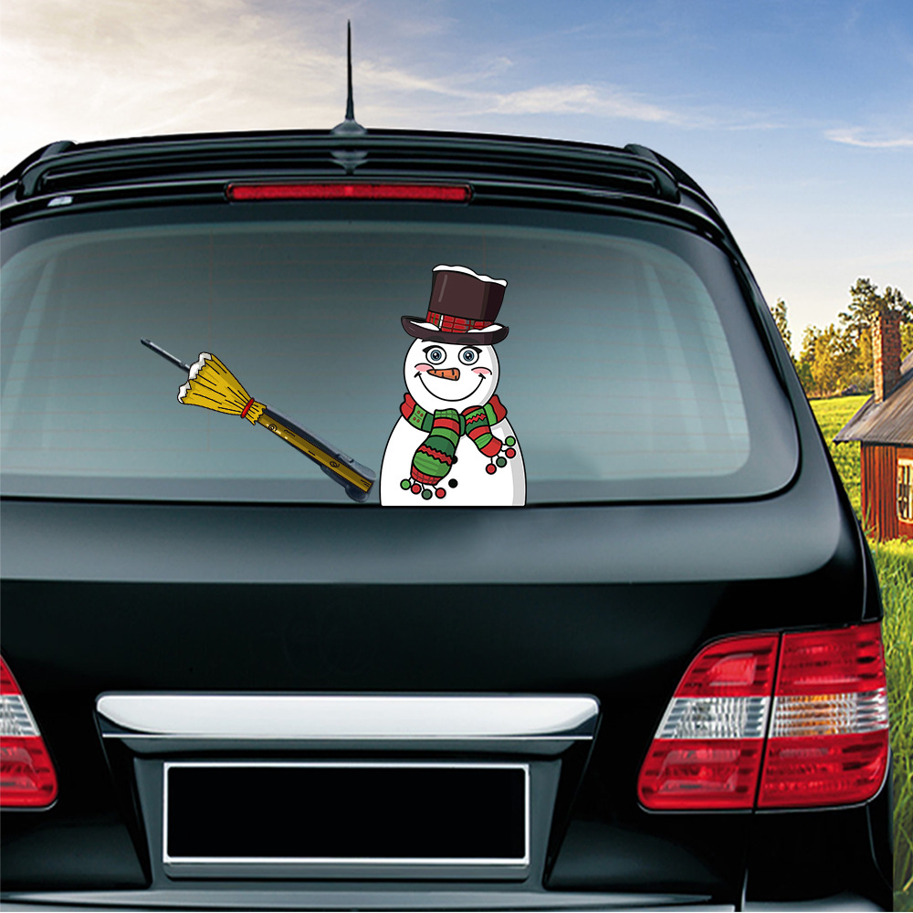 Foreign Trade Popular Santa Claus Wiper Stickers Removable Car Rear Window Wiper Stickers Car Bumper Stickers