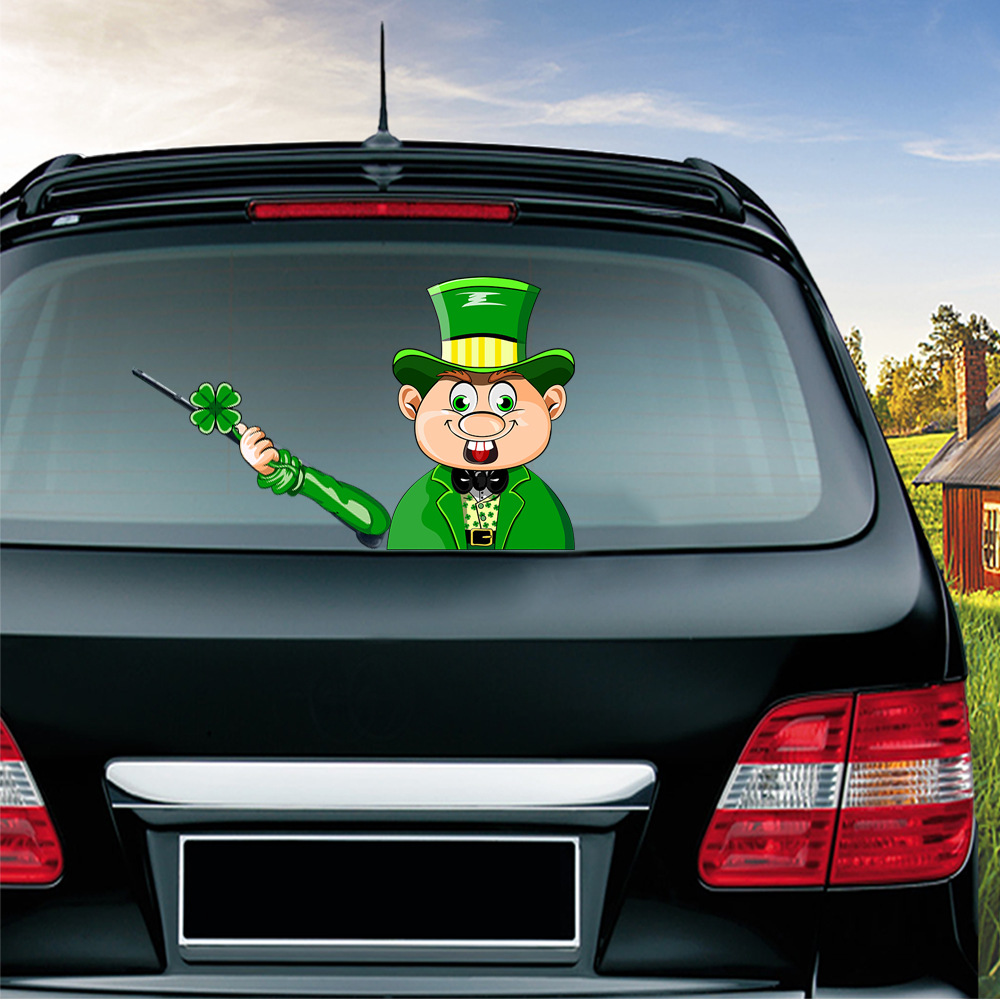 Foreign Trade Popular Santa Claus Wiper Stickers Removable Car Rear Window Wiper Stickers Car Bumper Stickers