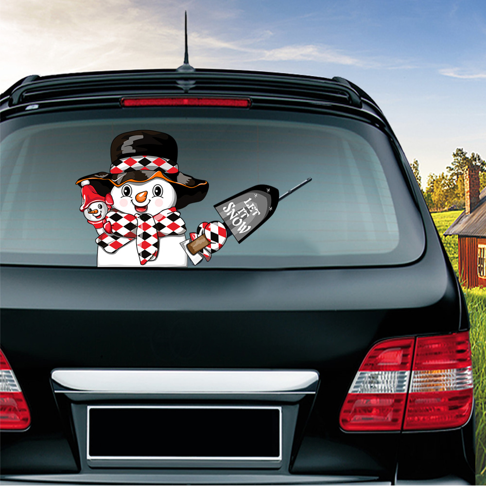 Foreign Trade Popular Santa Claus Wiper Stickers Removable Car Rear Window Wiper Stickers Car Bumper Stickers