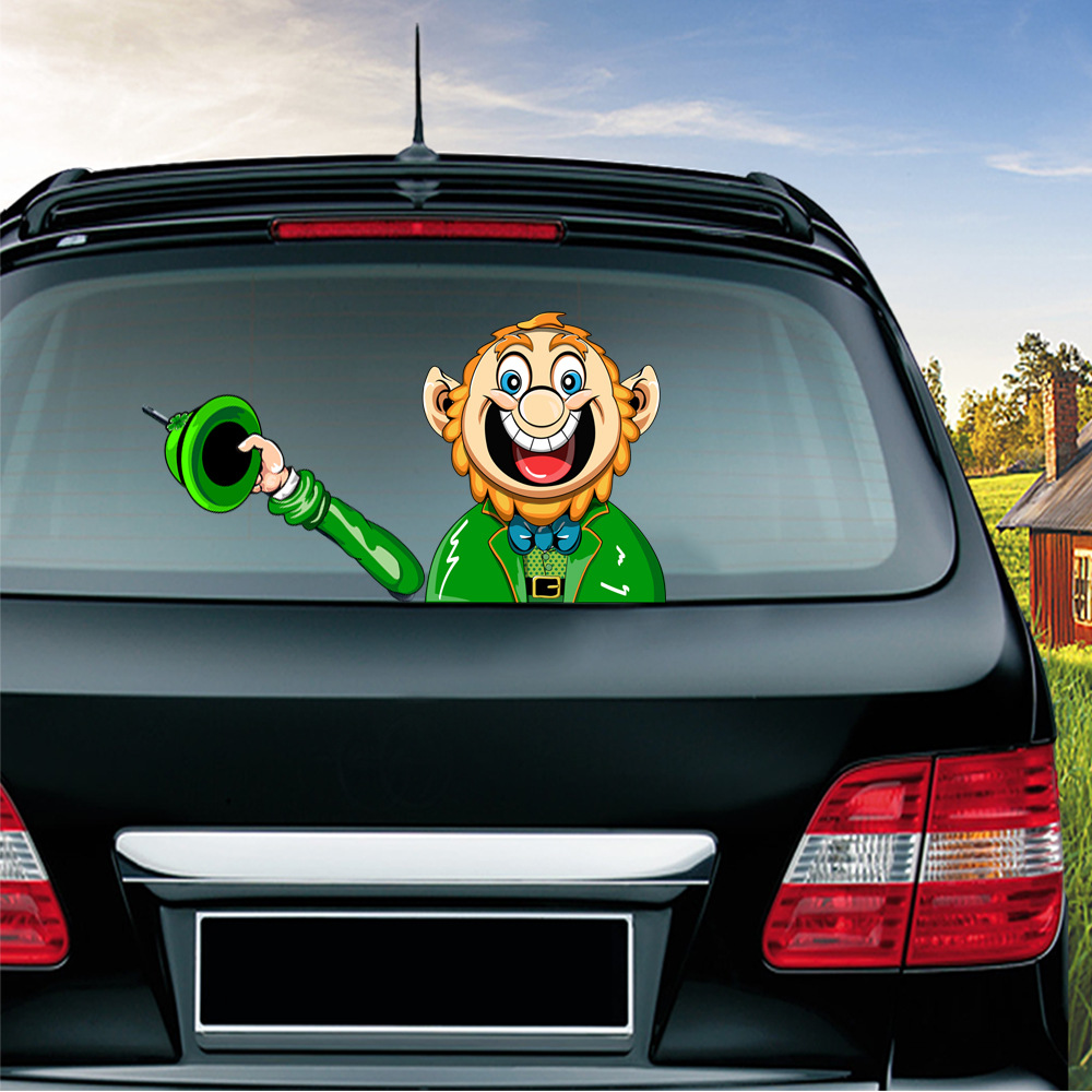 Foreign Trade Popular Santa Claus Wiper Stickers Removable Car Rear Window Wiper Stickers Car Bumper Stickers