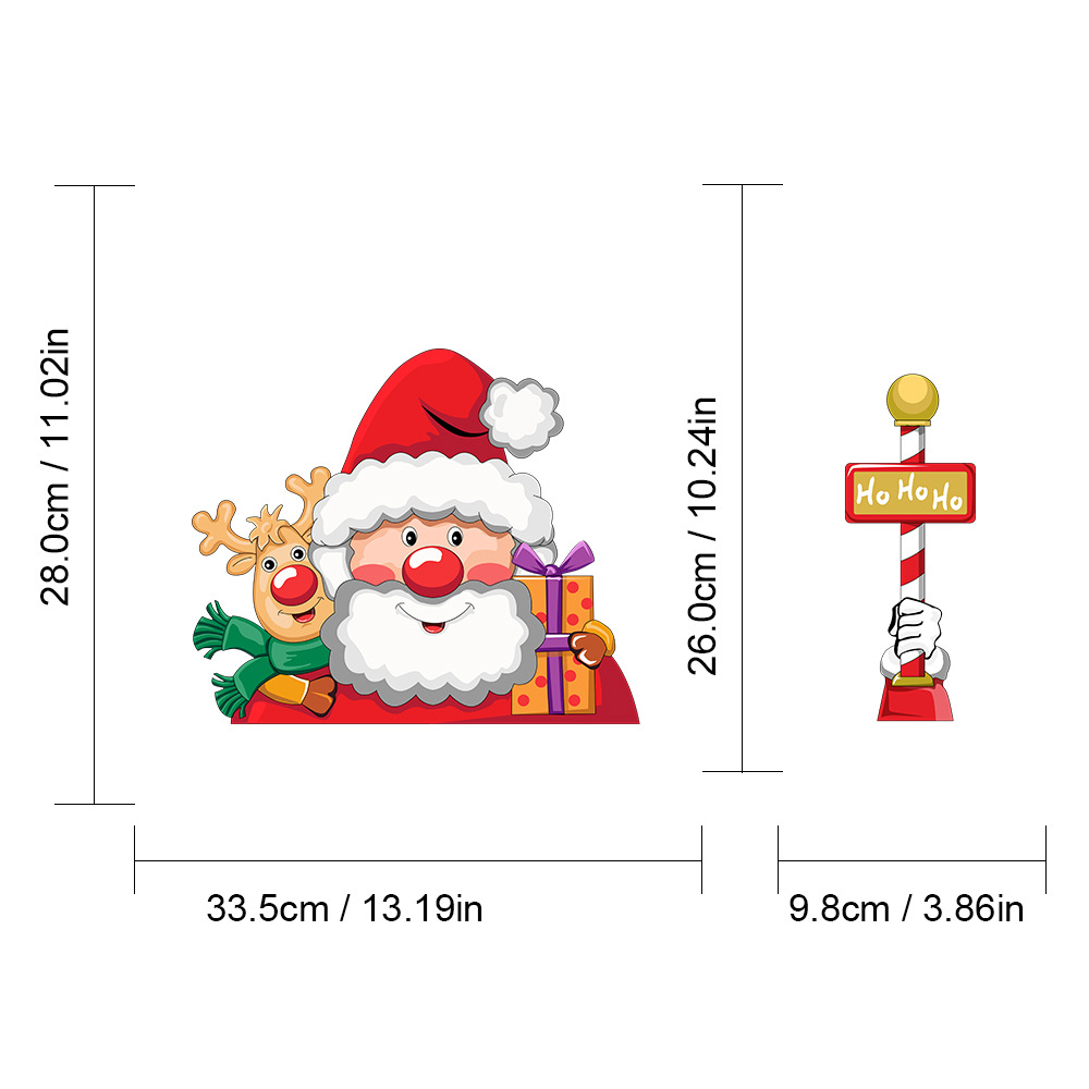 Foreign Trade Popular Santa Claus Wiper Stickers Removable Car Rear Window Wiper Stickers Car Bumper Stickers
