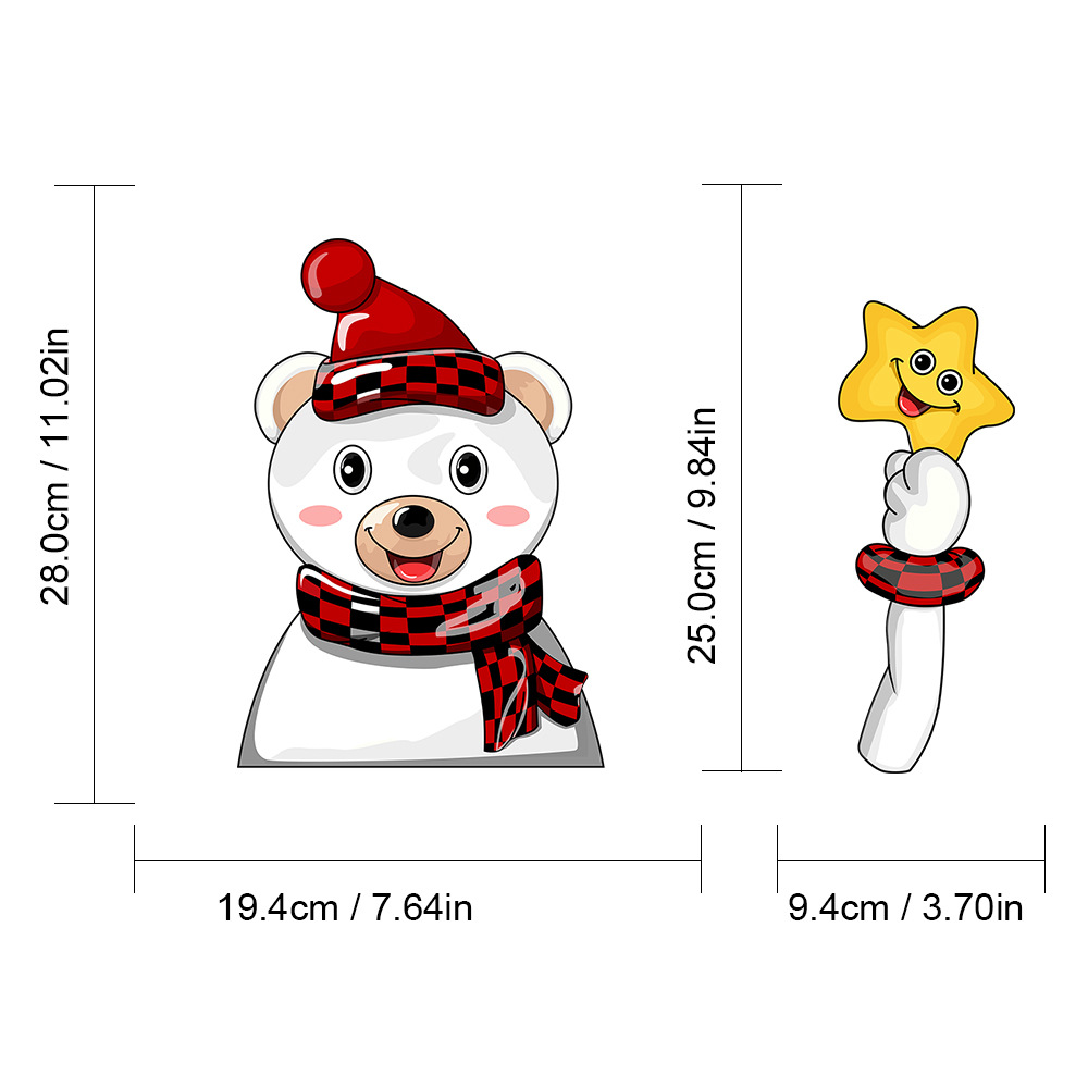 Foreign Trade Popular Santa Claus Wiper Stickers Removable Car Rear Window Wiper Stickers Car Bumper Stickers