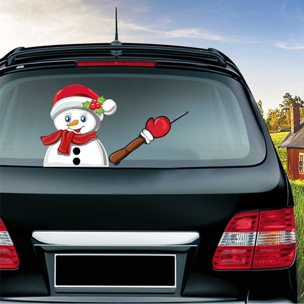 Foreign Trade Popular Santa Claus Wiper Stickers Removable Car Rear Window Wiper Stickers Car Bumper Stickers