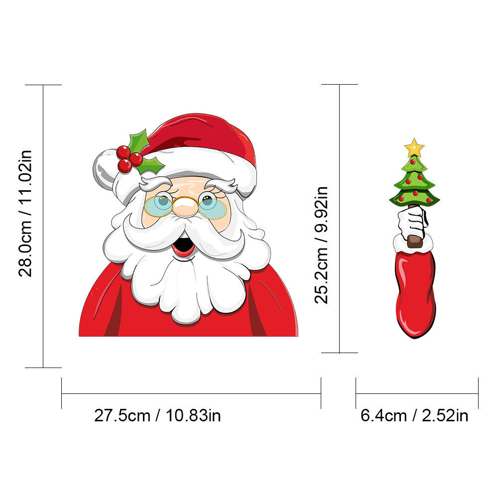 Foreign Trade Popular Santa Claus Wiper Stickers Removable Car Rear Window Wiper Stickers Car Bumper Stickers