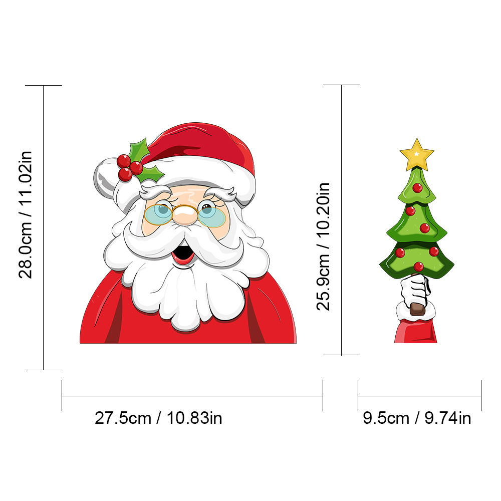 Foreign Trade Popular Santa Claus Wiper Stickers Removable Car Rear Window Wiper Stickers Car Bumper Stickers