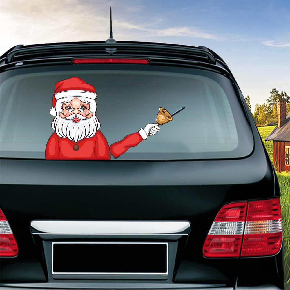 Foreign Trade Popular Santa Claus Wiper Stickers Removable Car Rear Window Wiper Stickers Car Bumper Stickers
