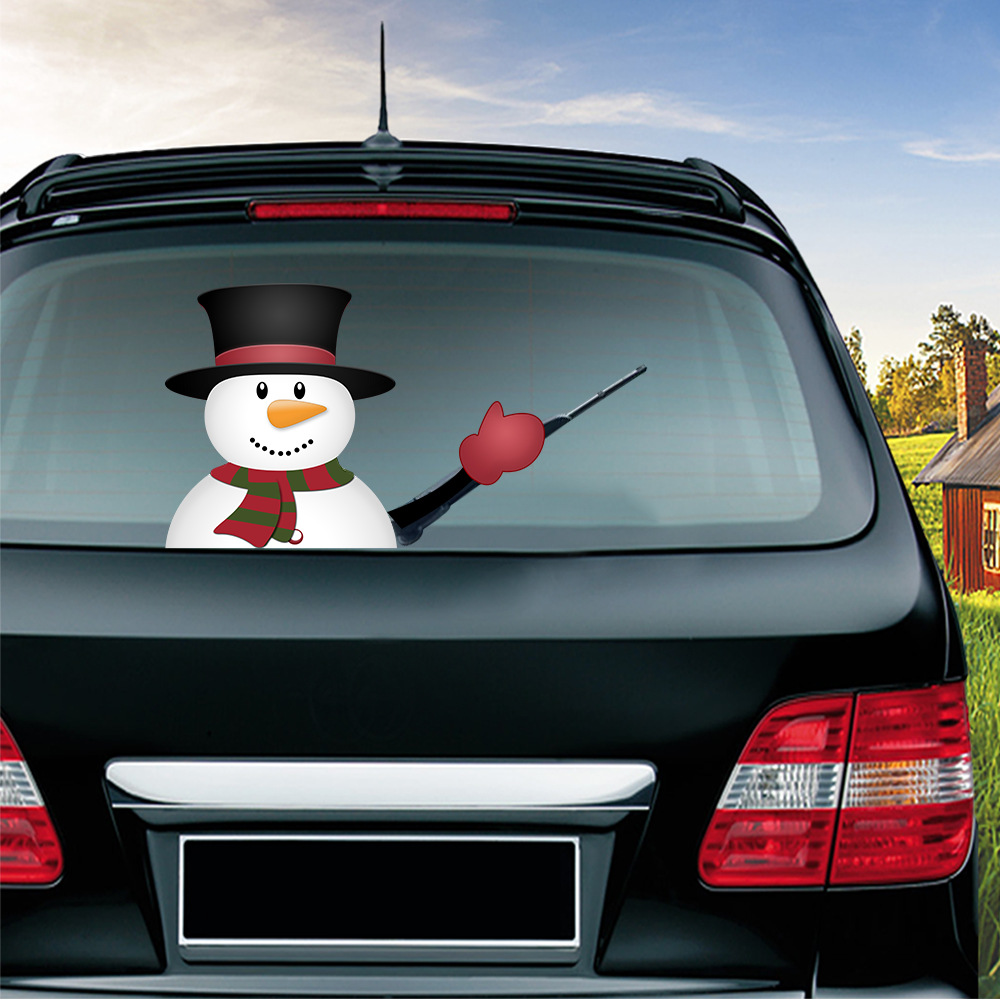 Foreign Trade Popular Santa Claus Wiper Stickers Removable Car Rear Window Wiper Stickers Car Bumper Stickers