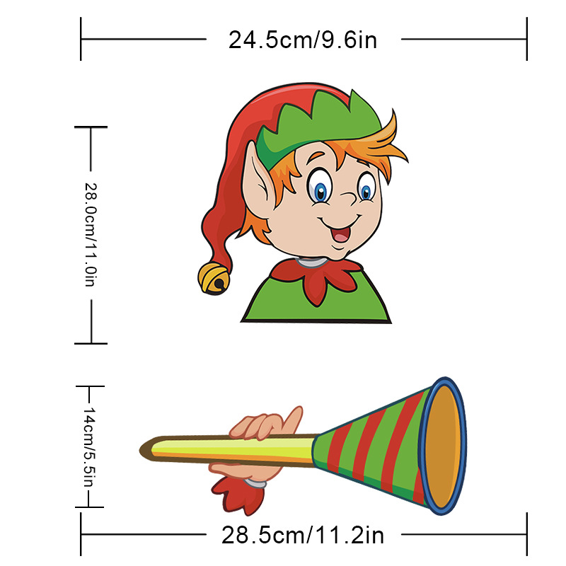Foreign Trade Popular Santa Claus Wiper Stickers Removable Car Rear Window Wiper Stickers Car Bumper Stickers