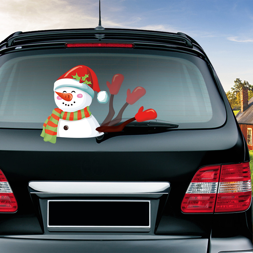 Foreign Trade Popular Santa Claus Wiper Stickers Removable Car Rear Window Wiper Stickers Car Bumper Stickers