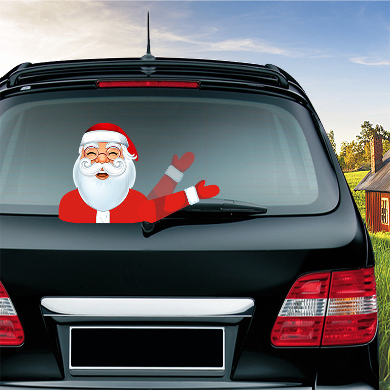 Foreign Trade Popular Santa Claus Wiper Stickers Removable Car Rear Window Wiper Stickers Car Bumper Stickers