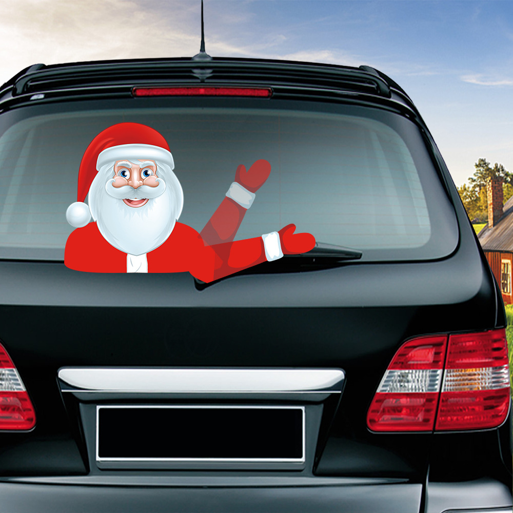Foreign Trade Popular Santa Claus Wiper Stickers Removable Car Rear Window Wiper Stickers Car Bumper Stickers