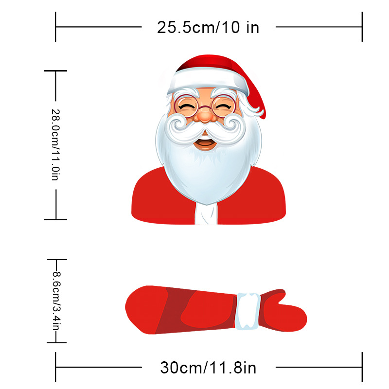 Foreign Trade Popular Santa Claus Wiper Stickers Removable Car Rear Window Wiper Stickers Car Bumper Stickers