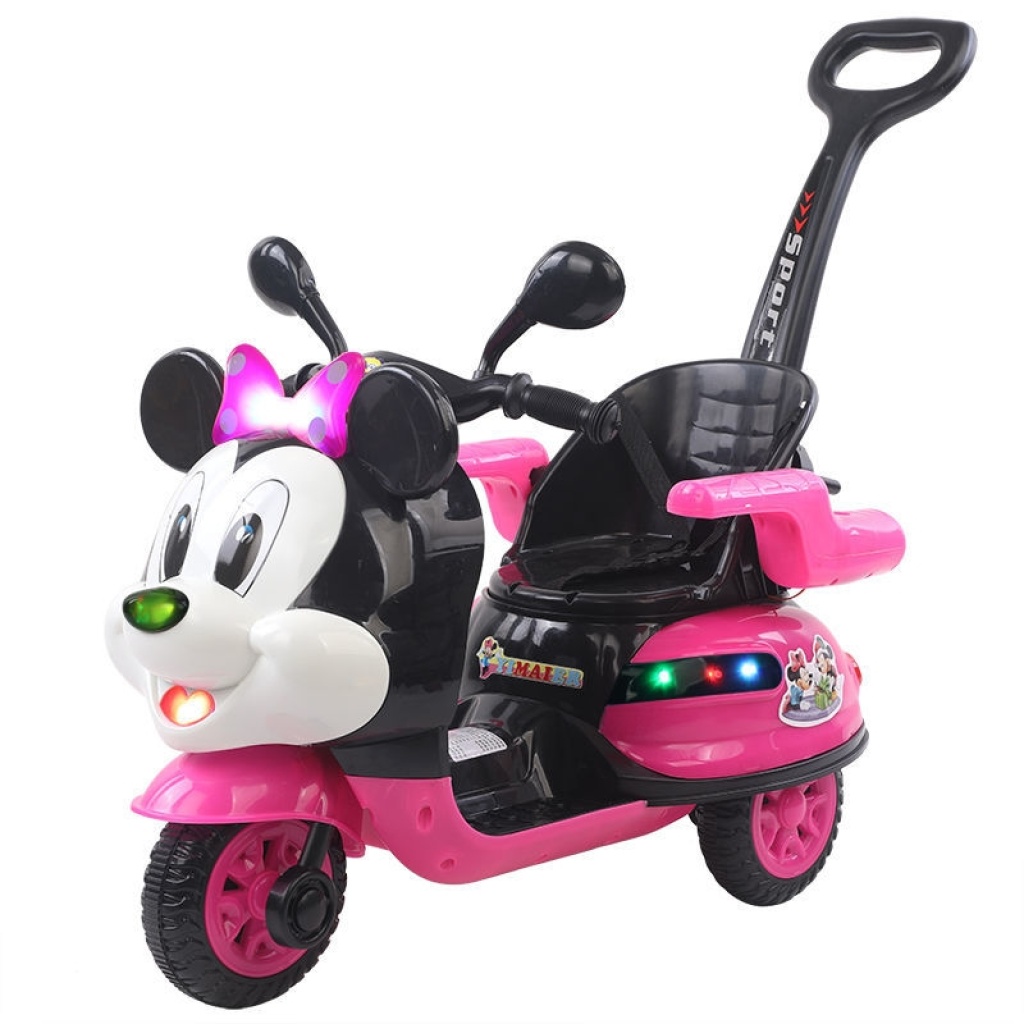 Mickey Mouse Children's Electric Motor Portable Trolley Male and Female Baby Tricycle Toy Remote Control Mickey Mouse Children's Electric Motor Portable Trolley Male and Female Baby Tricycle Toy Remote Control