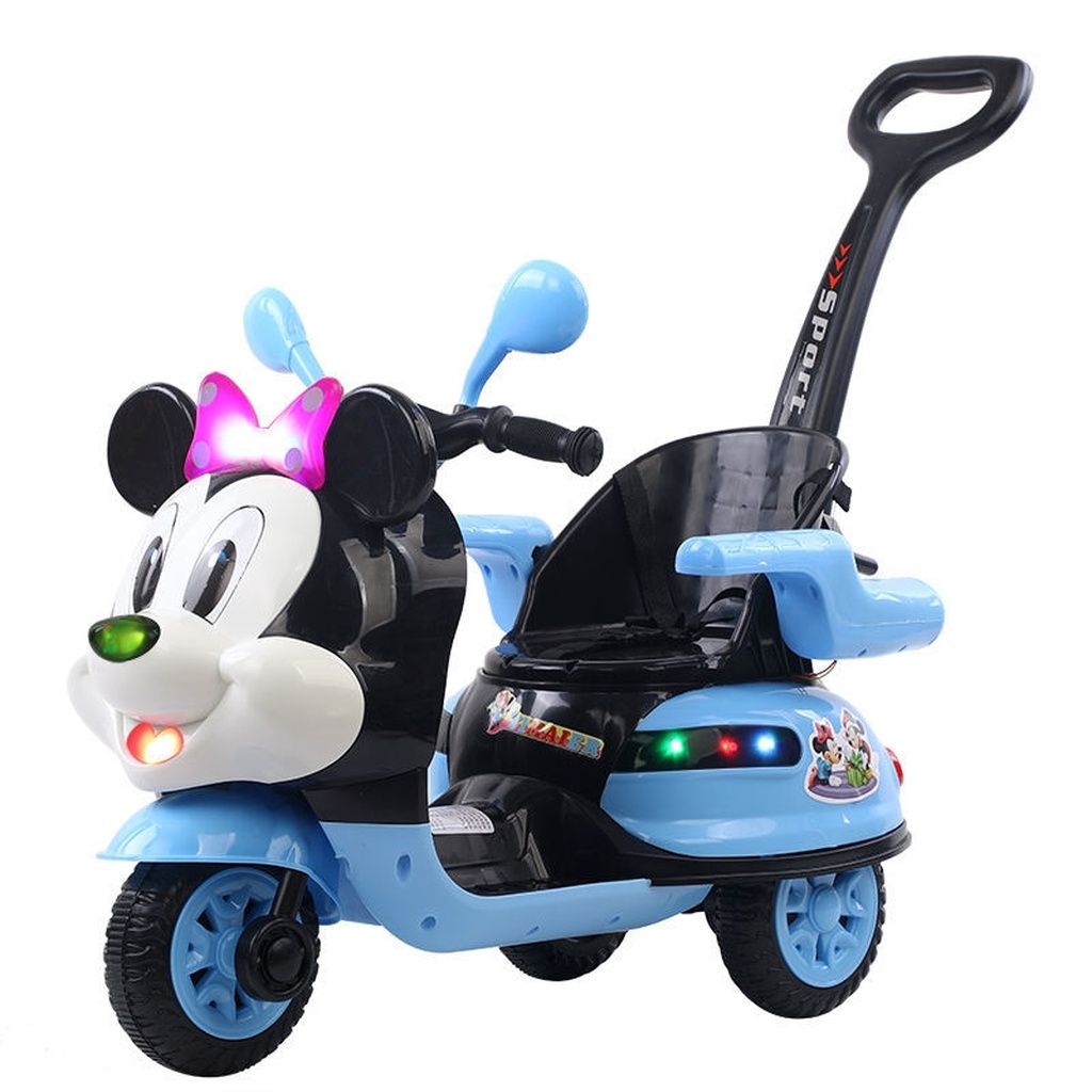 Mickey Mouse Children's Electric Motor Portable Trolley Male and Female Baby Tricycle Toy Remote Control Mickey Mouse Children's Electric Motor Portable Trolley Male and Female Baby Tricycle Toy Remote Control