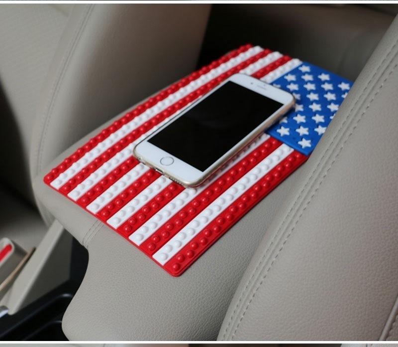 On Board Non Slip Mat National Flag Sign Anti-Slip Mat for Car Mobile Phone Anti-Slip Pad Armrest Box Non-Slip Mat Non-Slip Mat Car