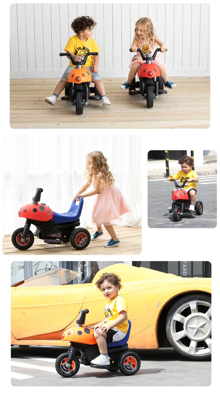 Children's Electric Motor 2-4 Years Old Baby Tricycle Armor Rechargeable Beetle Toy Car Le 8020