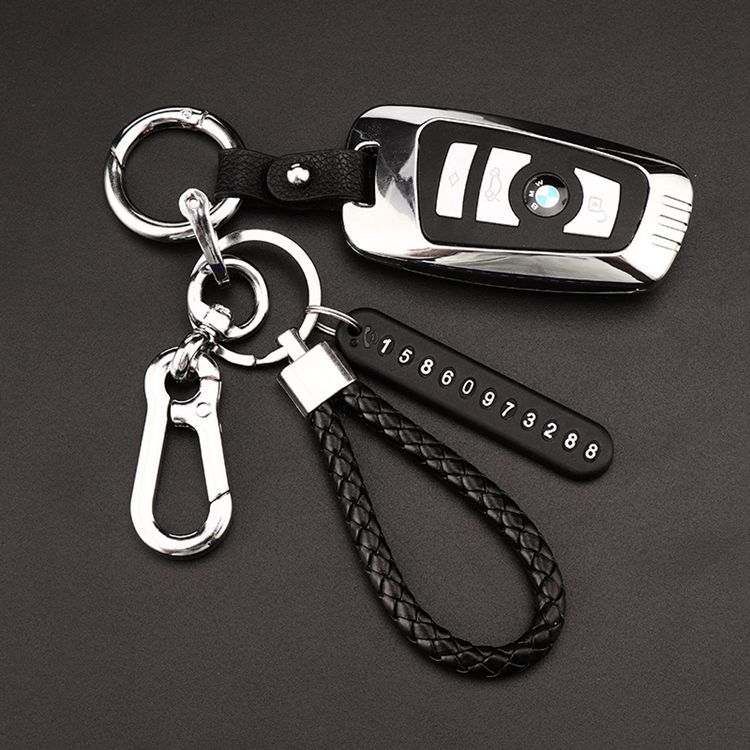 Car Key Ring Anti-Lost Phone Number Sign Motorcycle Braided Rope Key Chain Men and Women Creative Decorations Car Key Ring Anti-Lost Phone Number Sign Motorcycle Braided Rope Key Chain Men and Women Creative Decorations
