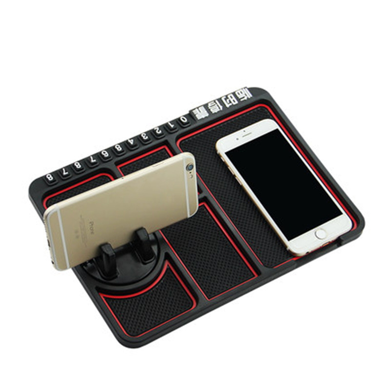 Car Multifunction Non-Slip Mat Car Phone Holder Large Size Dashboard Silicone Non-Slip Mat Temporary Parking Sign