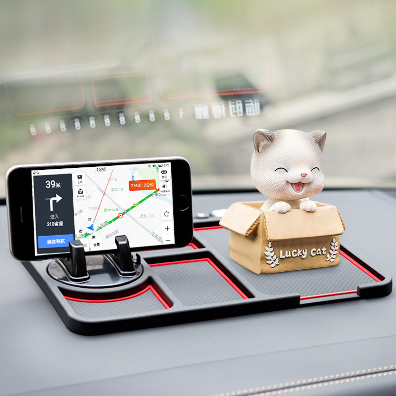 Car Multifunction Non-Slip Mat Car Phone Holder Large Size Dashboard Silicone Non-Slip Mat Temporary Parking Sign