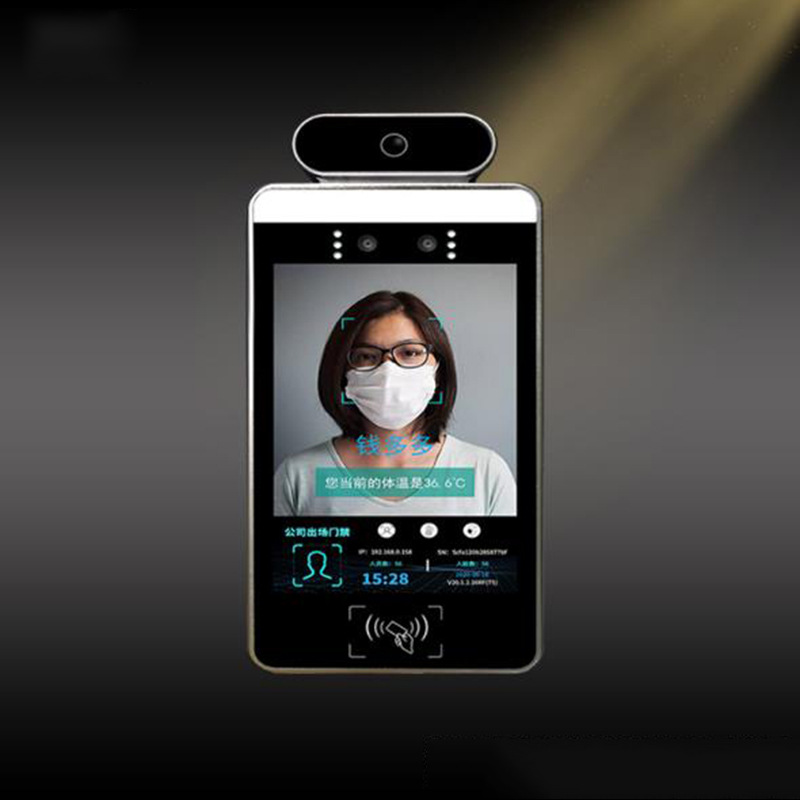 Manufacturers Supply 8-Inch Binocular Face Recognition Temperature Measuring All-in-One Machine Intelligent Card Access Control Attendance System Terminal