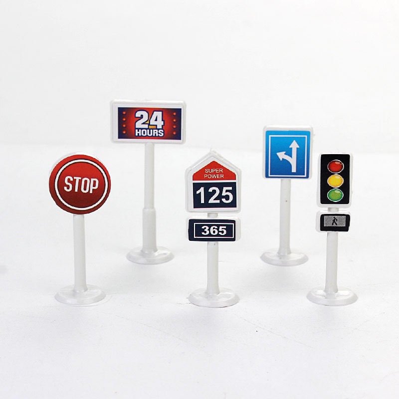Children&#039;s Traffic Signs Toy Traffic Light Indicator Road Sign Roadblock Vehicle Toy Car Scene Model