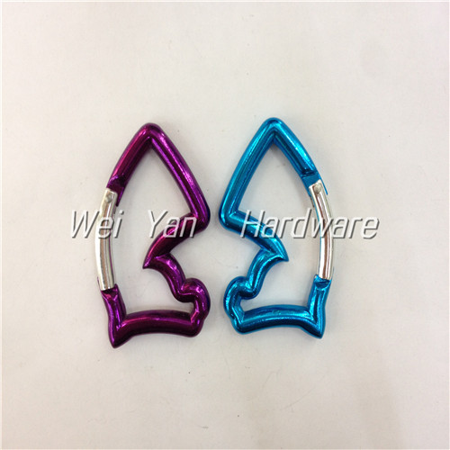 Aluminum-alloy shaped carabiner key rings outdoor terminal shape