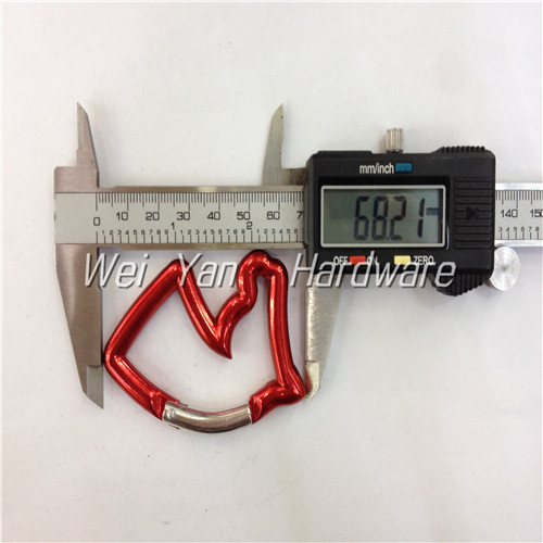 Aluminum-alloy shaped carabiner key rings outdoor terminal shape