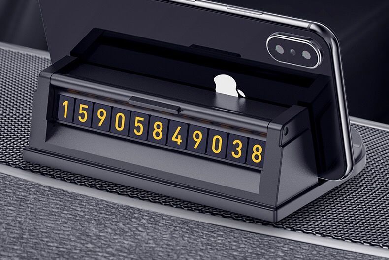 Car Phone Holder Multifunctional Dashboard Anti-Slip Mat Luminous Stop Sign Gravity Car Temporary Parking Number
