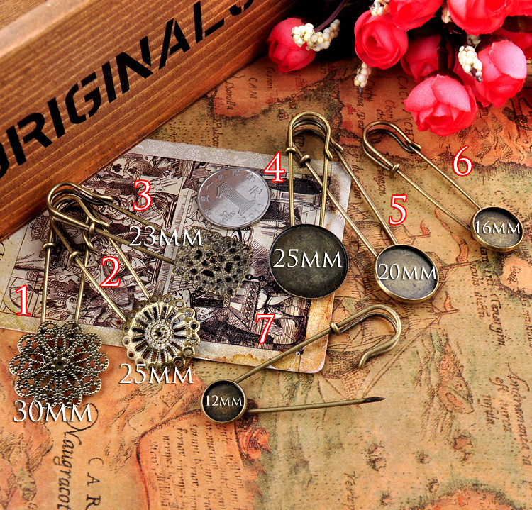 DIY Handmade Jewelry Accessories Retro Pin Base Support Handmade Hair Clips Material Hair Accessories Brooch Base Support