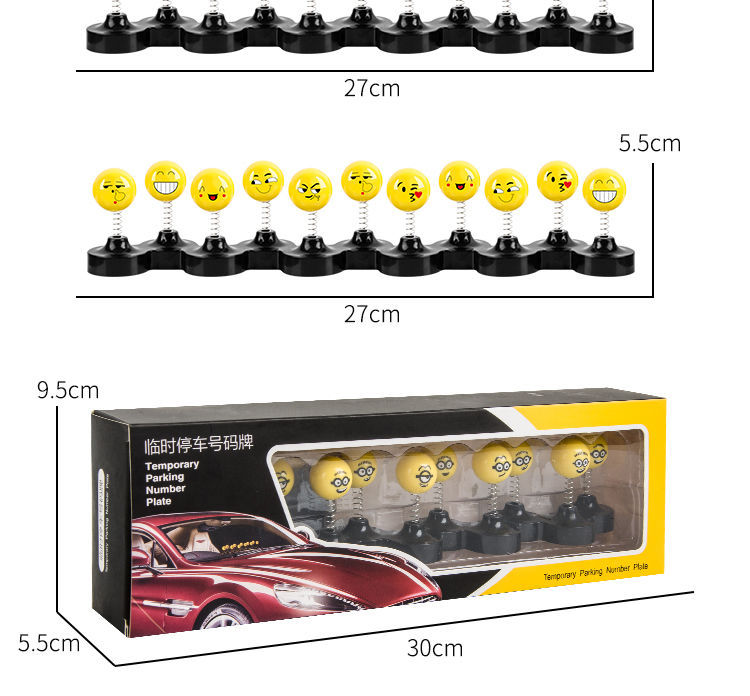 Bobblehead for Car Stop Sign Creative Car Moving Number Plate Car Luminous Ornaments Temporary Parking Sign Stop Sign Number Card